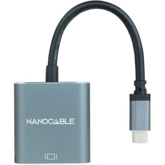 Nanocable Adaptador USB-C 3.1 para VGA Macho/Fêmea 10cm Cinzento