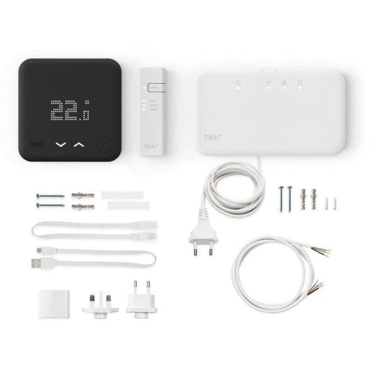 Intelligenter Thermostat Tado V3+ Starter Kit Drahtlos für Heizung Black Edition