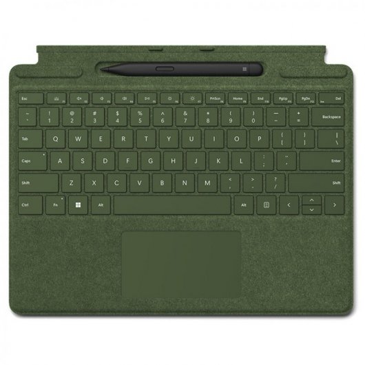 Cover per tastiera Microsoft Signature Alcantara Forest per Surface Pro 8/9/X + Surface Pen 2