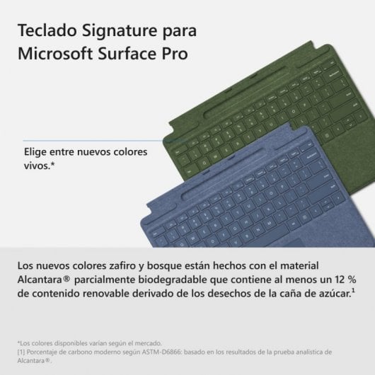 Microsoft Signature Keyboard Cover Alcantara Bosque para Surface Pro 8/9/X + Surface Pen 2 Reacondicionado