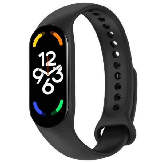 Bracelet en silicone souple et flexible OcioDual noir Xiaomi Mi Band 5/6/7/Amazfit 5