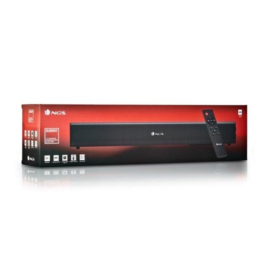 Barra de Som NGS SB40 2.0 40W Bluetooth 5.0 USB Óptica Preta