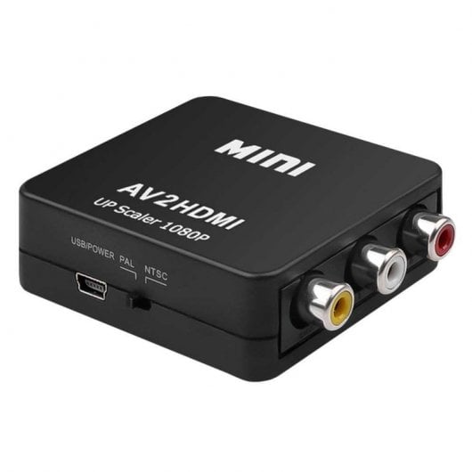 OcioDual AV RCA zu HDTV Signalkonverter Audio Video Adapter Schwarz für TV-Konsolen