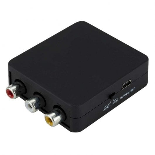 OcioDual AV RCA zu HDTV Signalkonverter Audio Video Adapter Schwarz für TV-Konsolen