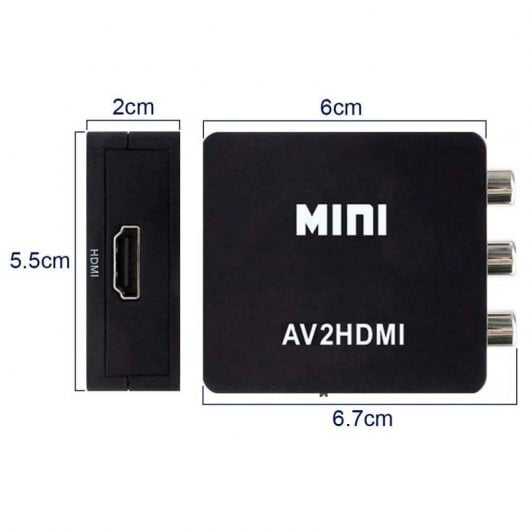 OcioDual AV RCA zu HDTV Signalkonverter Audio Video Adapter Schwarz für TV-Konsolen