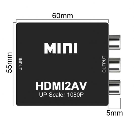 OcioDual HDTV zu AV RCA Signalkonverter Audio Video Konverter Adapter Schwarz