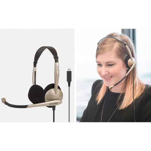 Koss CS100 Casque USB avec Microphone Beige