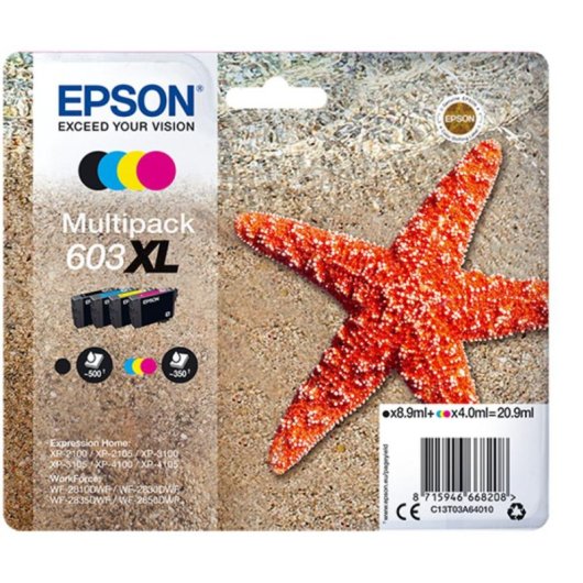 Cartucho de Tinta Epson 603 XL MultiPack Negro/Cian/Magenta/Amarillo