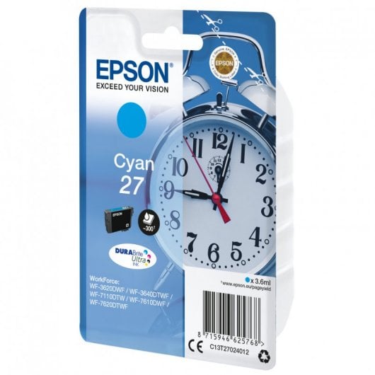 Inktcartridge Epson DURABrite Ultra Ink 27 Cyaan Origineel 3.6 ml