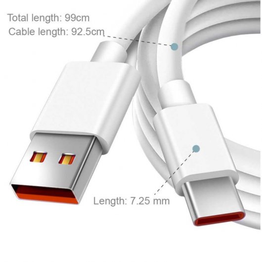 OcioDual Cable de Carga/Datos USB-C a USB 2.0 Carga Rápida 1m Blanco