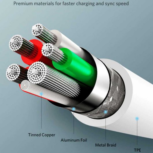 OcioDual Cable de Carga/Datos USB-C a USB 2.0 Carga Rápida 1m Blanco