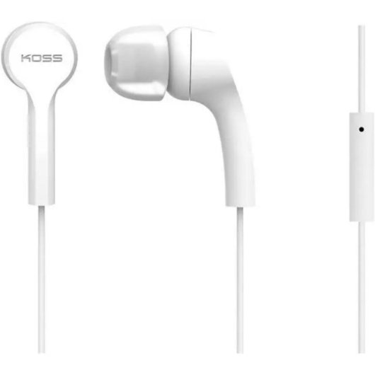 Auriculares Koss KEB9i con cable Jack 3,5 mm para llamadas y música blancos