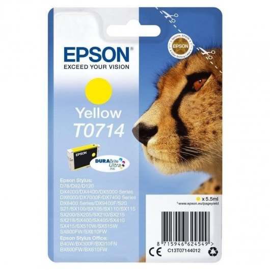 Cartuccia di inchiostro Epson T0714 Giallo DURABrite Ultra Ink 5,5 ml