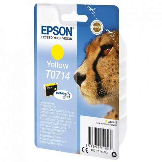 Tintenpatrone Epson T0714 Gelb Original Pigmenttinte 5,5 ml Standard