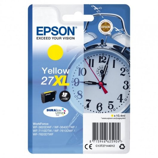 Epson WorkForce WF-3000 y WF-7000 Cartucho Amarillo de Alta Capacidad nº27XL