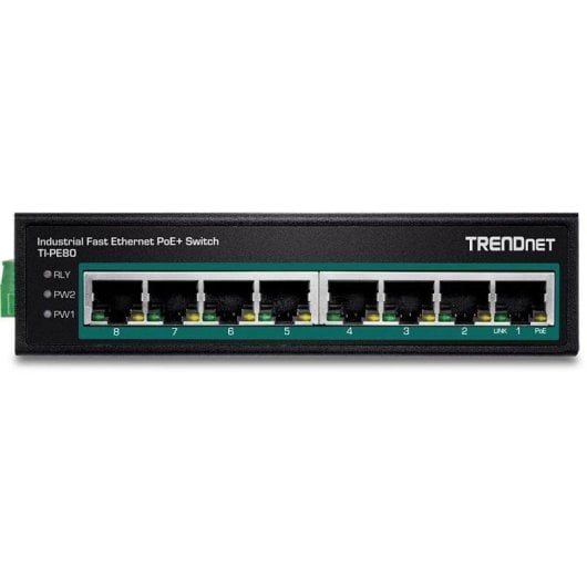 Trendnet TI-PE80 Unmanaged Fast Ethernet PoE+ Switch 8 Ports Schwarz