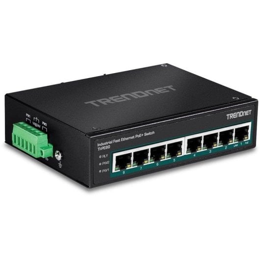 Trendnet TI-PE80 Unmanaged Fast Ethernet PoE+ Switch 8 Ports Schwarz