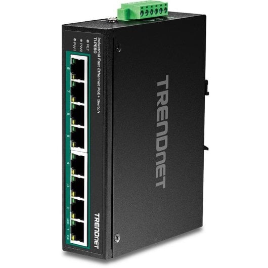 Trendnet TI-PE80 Unmanaged Fast Ethernet PoE+ Switch 8 Ports Schwarz