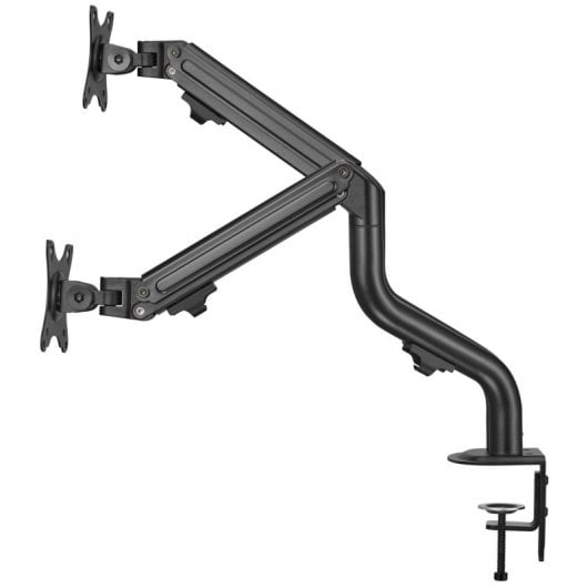 Iggual SPMP02 Support Bras Inclinable/Rotatif pour 2 Moniteurs 17" à 32" VESA 100x100 Max 8Kg