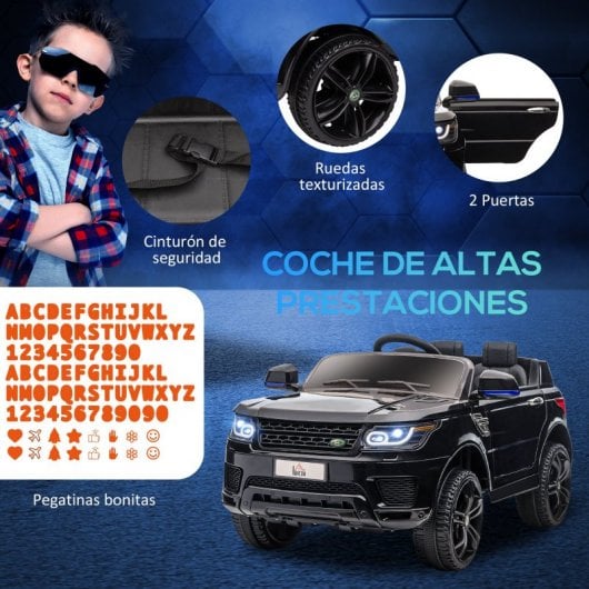 Homcom Coche Eléctrico Suv 12V Negro para Niños de 3-6 Años