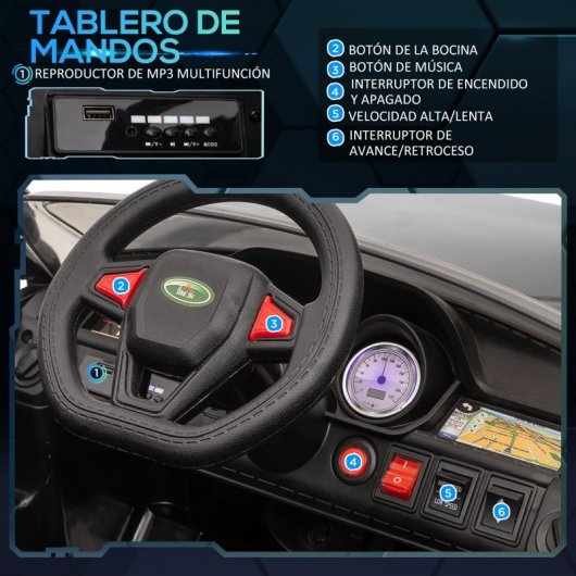 Homcom Coche Eléctrico Suv 12V Negro para Niños de 3-6 Años