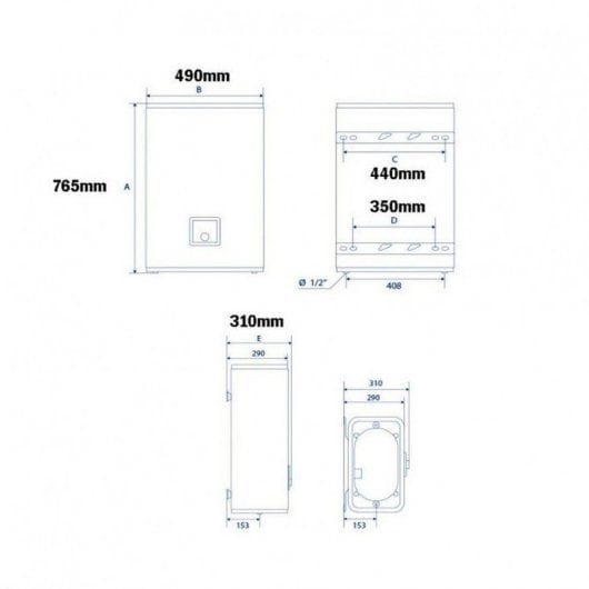 Edesa Flat WiFi Termo Eléctrico Vertical 50L B