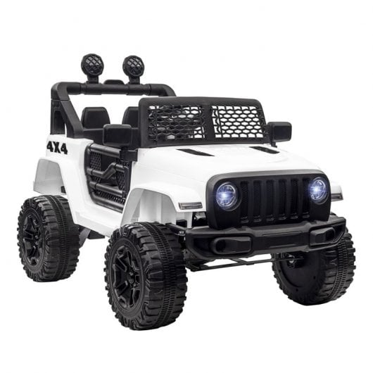 Homcom Coche Eléctrico Todoterreno 12V Blanco para Niños +3 Años