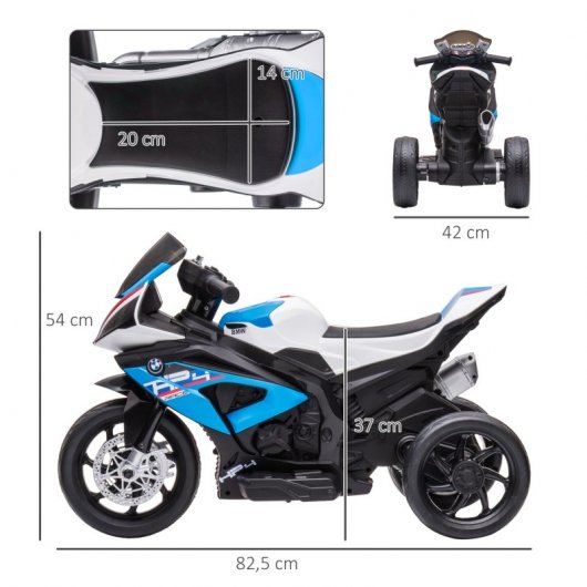 Homcom Moto Eléctrica con Licencia BMW HP4 6V Azul para Niños de +18 Meses