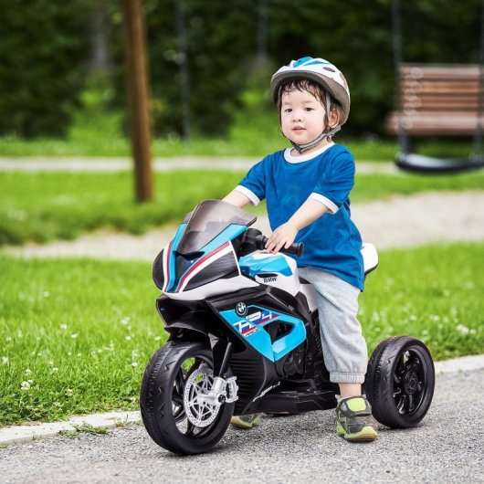 Homcom Moto Eléctrica con Licencia BMW HP4 6V Azul para Niños de +18 Meses