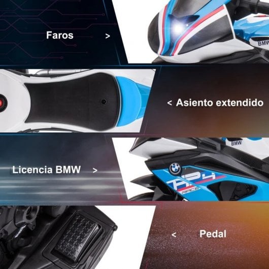 Homcom Moto Eléctrica con Licencia BMW HP4 6V Azul para Niños de +18 Meses