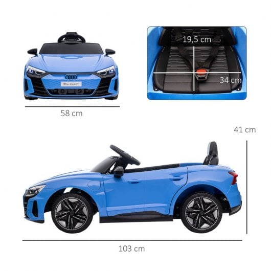 Homcom Coche Eléctrico con Licencia Audi RS e-tron GT Azul para Niños de 3-5 Años