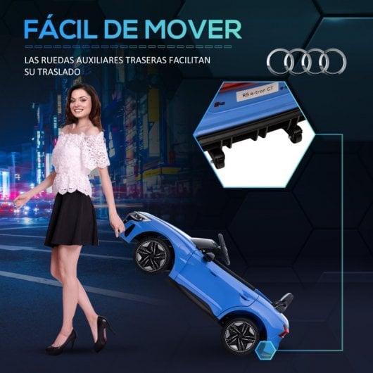 Homcom Coche Eléctrico con Licencia Audi RS e-tron GT Azul para Niños de 3-5 Años