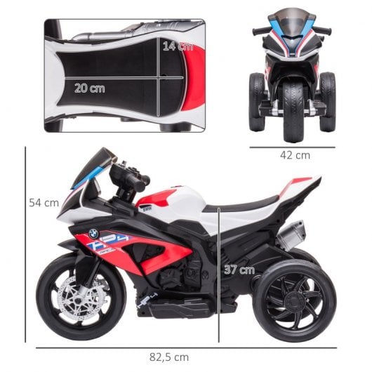 Homcom Moto Eléctrica con Licencia BMW HP4 6V Rojo para Niños de +18 Meses