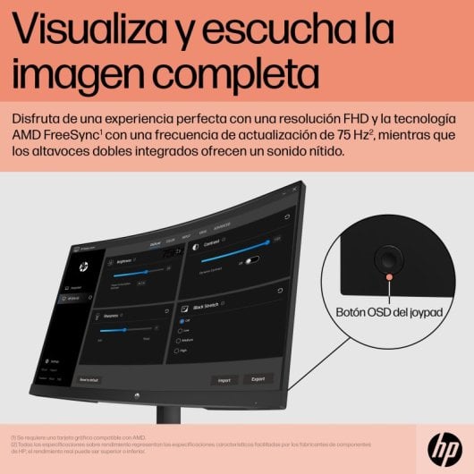 HP V27c G5 FHD Curved Monitor Monitor PC 68,6 cm (27") 1920 x 1080 Pixel Full HD LCD Nero