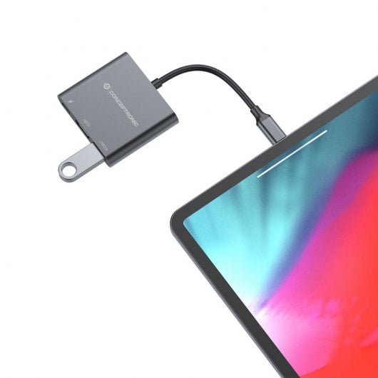 Station d'accueil Conceptronic DONN01G USB-C 3.2 Gen1 vers HDMI/USB 3.0/USB-C PD 60 W