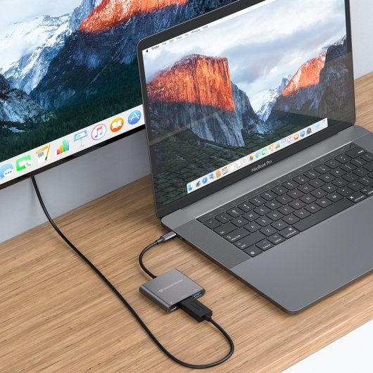 Station d'accueil Conceptronic DONN01G USB-C 3.2 Gen1 vers HDMI/USB 3.0/USB-C PD 60 W