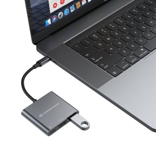 Station d'accueil Conceptronic DONN01G USB-C 3.2 Gen1 vers HDMI/USB 3.0/USB-C PD 60 W