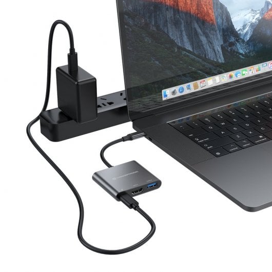 Station d'accueil Conceptronic DONN01G USB-C 3.2 Gen1 vers HDMI/USB 3.0/USB-C PD 60 W