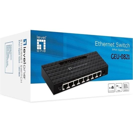 Switch Level One GEU-0821 8 Ports Gigabit Ethernet Managed Wandmontage