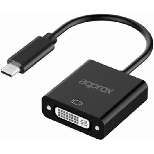 Adaptateur vidéo Approx APPC51 USB-C vers DVI 13cm Noir