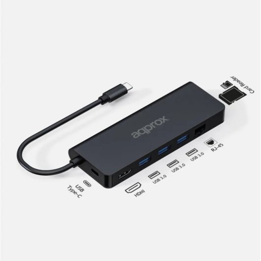 Approx APPC53 Adaptador HUB USB-C 8 em 1 Multiportas