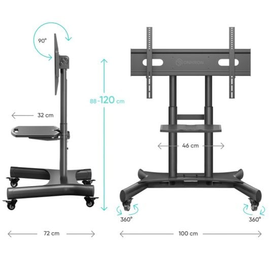 Onkron TS1380 Support TV mobile inclinable 50"-83" VESA 800x500 Max 65Kg