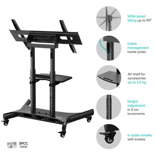 Onkron TS1380 Support TV mobile inclinable 50"-83" VESA 800x500 Max 65Kg