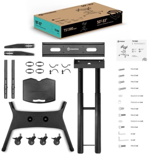 Onkron TS1380 Support TV mobile inclinable 50"-83" VESA 800x500 Max 65Kg