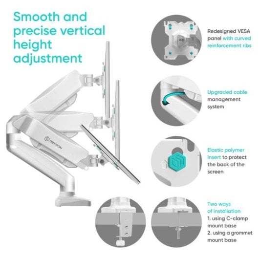 Onkron G160 Soporte Brazo Articulado para 2 Monitores 13"-32" VESA 100x100 Máx 6.5Kg