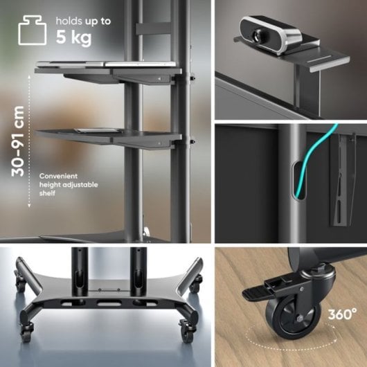 Onkron TS1881 Support de sol mobile pour TV 50"-86" VESA 800x500 Max 90Kg