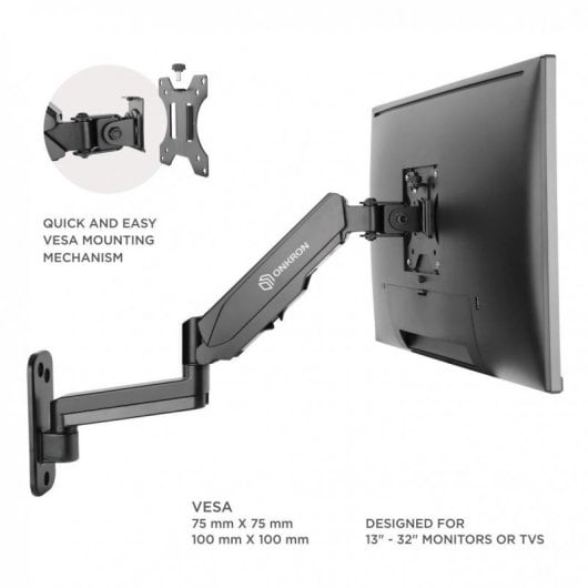 Onkron G150 Soporte Brazo Articulado de Pared para TV 13"-34" VESA 100 x100 Máx 8Kg