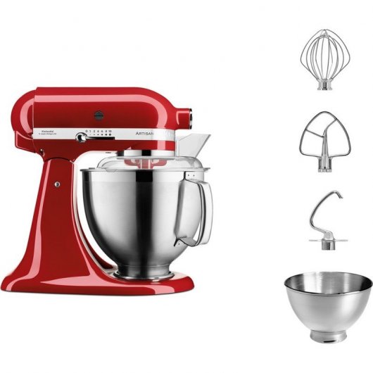 Robot da cucina KitchenAid 5KSM185 PS EER da 4,8 litri e 300 W, colore rosso.