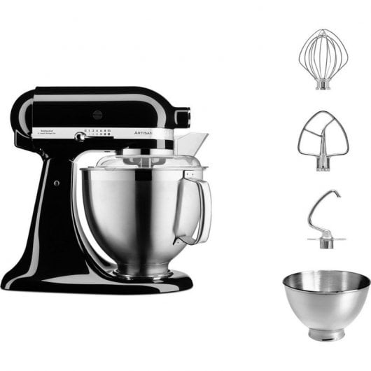 Robot da cucina KitchenAid 5KSM185 PS EOB da 4,8 litri e 300 W, colore nero.