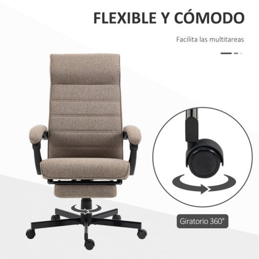 Vinsetto Silla de Oficina Giratoria Altura Ajustable Marrón